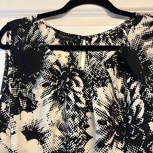 Talbots Black and White Abstract Dot Print Sleeveless Top